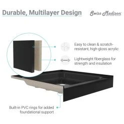 Best Pirce ???? Swiss Madison Voltaire 48"x36" Acrylic Black, Single-Threshold, Center Drain, Shower Base ???? -Grohe Shop 1461211e0eb5c45e 5129 w800 h800 b1 p0