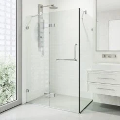 Deals ❤️ VIGO Monteray 30"x38'' Frameless Shower Enclosure Without Base, Chrome ????
