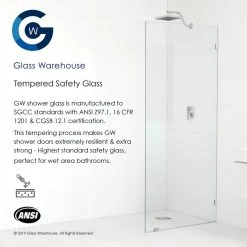 Best Sale ???? Glass Warehouse 78"x28" Frameless Shower Door Single Fixed Panel, Oil Rubbed Bronze ???? -Grohe Shop 3821f8fe00521dff 1030 w800 h800 b0 p0