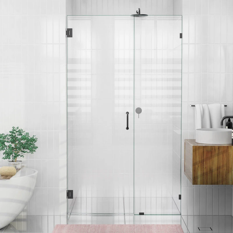 Deals ???? Glass Warehouse 78"x45.5" Frameless Shower Door, Wall Hinge, Matte Black ⭐ 4 Deals ???? Glass Warehouse 78"x45.5" Frameless Shower Door, Wall Hinge, Matte Black ⭐ - Image 2