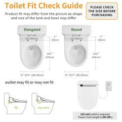 Cheap ???? VOVO Bidet Toilet Seat With UV LED And Deodorizer, Elongated ✨ -Grohe Shop 6421b26401aa569d 0840 w800 h800 b1 p0
