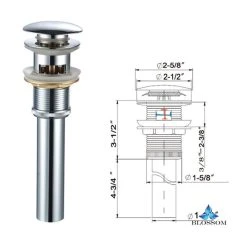 Hot Sale ???? Blossom Kitchen & Bath Supply Blossom Basin Solid Brass Pop Up Drain, Chrome, With Overflow ✔️ -Grohe Shop 8561b3aa0ac2a4d6 5623 w800 h800 b1 p0