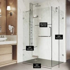 Deals ❤️ VIGO Monteray 30"x38'' Frameless Shower Enclosure Without Base, Chrome ???? -Grohe Shop 8b318f41018118c6 0815 w800 h800 b0 p0