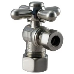 Wholesale ???? Westbrass Angle Stop, 5/8" Od X 3/8" Od - 1/4-Turn Cross Handle In Satin Nickel ????