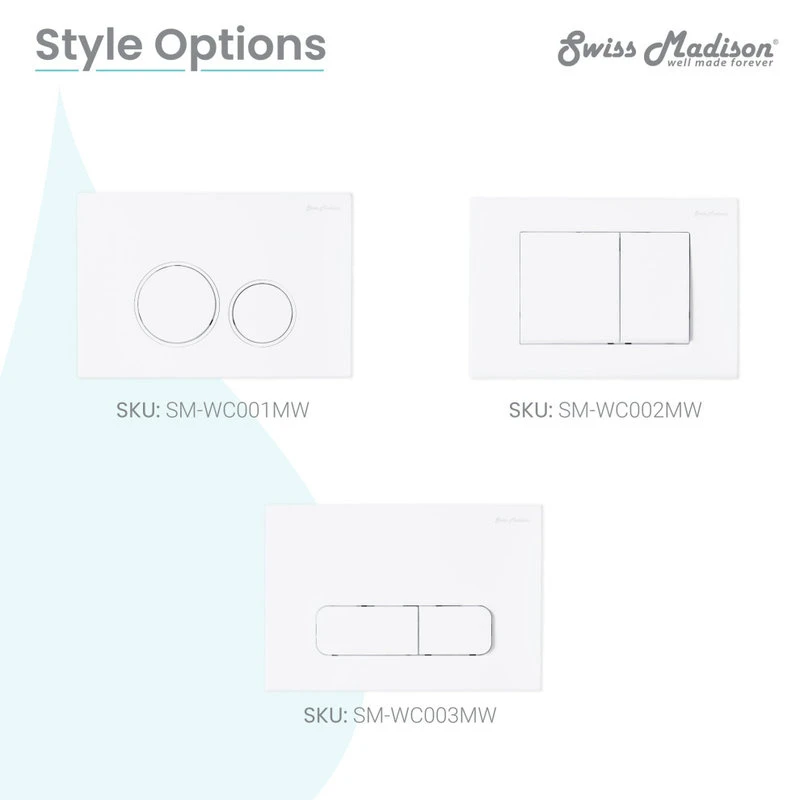 Cheapest ???? Swiss Madison Wall Mount Dual Flush Actuator Plate With Square Push Buttons, Matte White ???? 5 Cheapest ???? Swiss Madison Wall Mount Dual Flush Actuator Plate With Square Push Buttons, Matte White ???? - Image 3