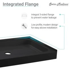 Best Pirce ???? Swiss Madison Voltaire 48"x36" Acrylic Black, Single-Threshold, Center Drain, Shower Base ???? -Grohe Shop 957199670eb5c45d 5129 w800 h800 b1 p0