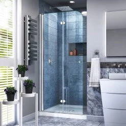 Deals ???? DreamLine Aqua Fold 33.5" W X 72" H Frameless Bi-Fold Shower Door, Chrome ????