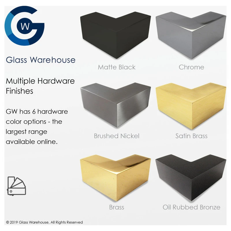 Outlet ???? Glass Warehouse 58.25"x60.25" Frameless Shower Bath Door Wall Hinge, Satin Brass ???? 9 Outlet ???? Glass Warehouse 58.25"x60.25" Frameless Shower Bath Door Wall Hinge, Satin Brass ???? - Image 7