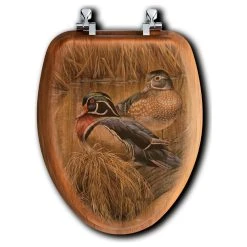 Deals ???? WGI-GALLERY Toilet Seat, Elongated, Back Waters Wood Duck, Elongated ????