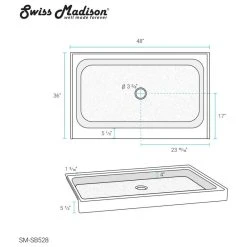 Best Pirce ???? Swiss Madison Voltaire 48"x36" Acrylic Black, Single-Threshold, Center Drain, Shower Base ???? -Grohe Shop c751e85e0eb5c458 5129 w800 h800 b1 p0